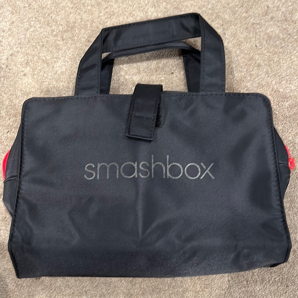 Black and red smashbox cosmetic bag